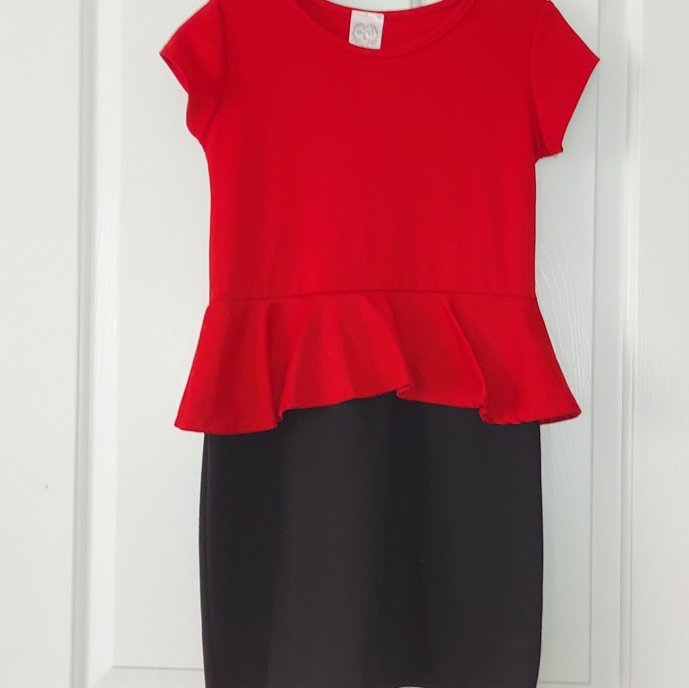 Pony tails girls size 14/16 Red and Black dress